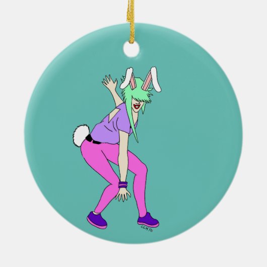 bunnygirl keramisch ornament (Achterkant)