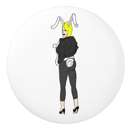 bunnygirl keramische knop (Voorkant)