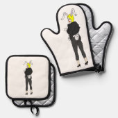 bunnygirl ovenwant & pannenlap set (Voorkant / Achterkant)
