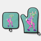 bunnygirl ovenwant & pannenlap set (Voorkant)