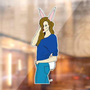 bunnygirl raamsticker
