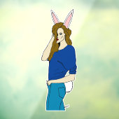 bunnygirl raamsticker (Vel 3)