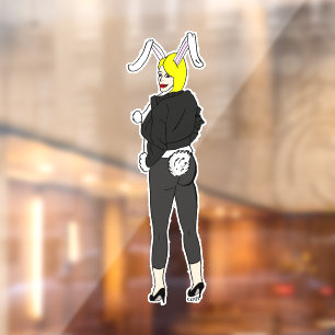bunnygirl raamsticker