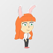 bunnygirl raamsticker (Vel)