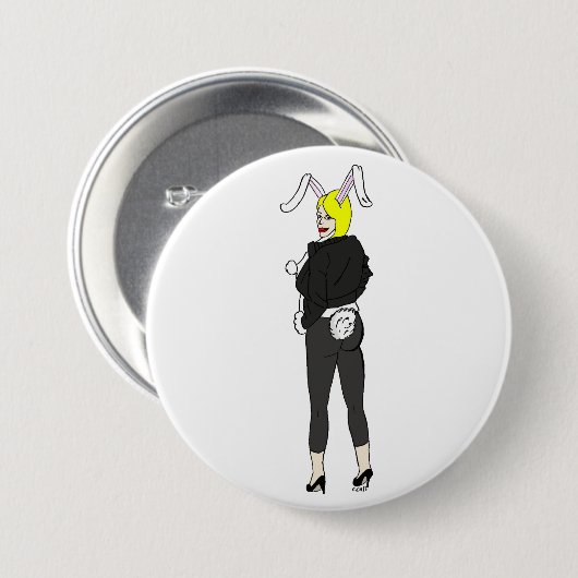 bunnygirl ronde button 7,6 cm (Voorkant /achterkant)