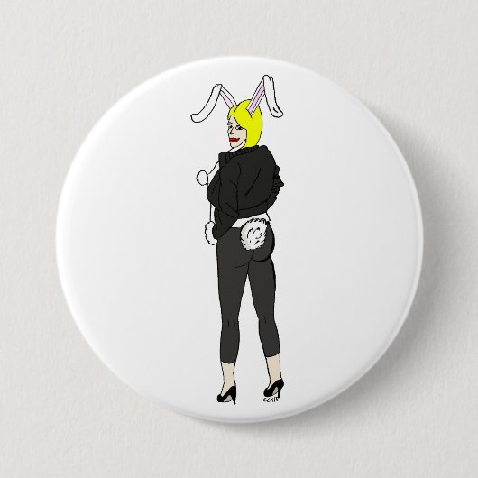 bunnygirl ronde button 7,6 cm (Voorkant)