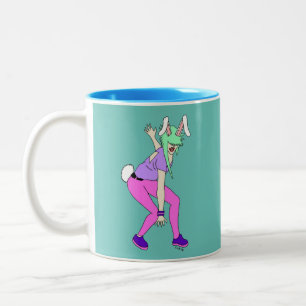 bunnygirl tweekleurige koffiemok
