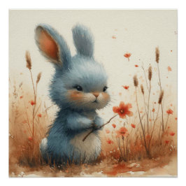 Bunnylicious: Een Beetje Whimsy Konijn Perfect Poster