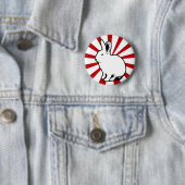 BunnyLuv White Rabbit Snoep Stripe Button (In situ)