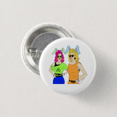 bunnymemeisjes ronde button 3,2 cm (Voorkant /achterkant)