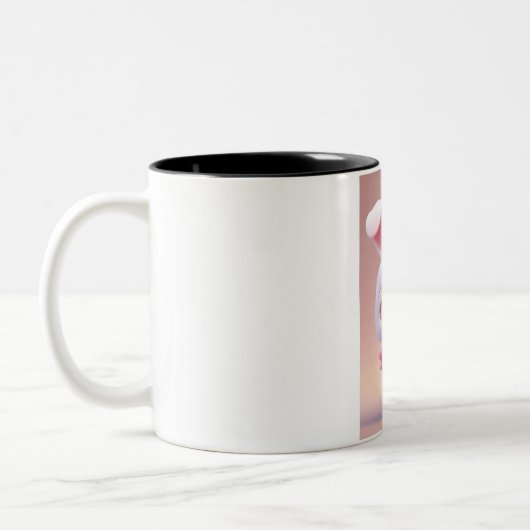 #BunnyMug #CuteCups #WhimsicalDrinkware Tweekleurige Koffiemok (Links)