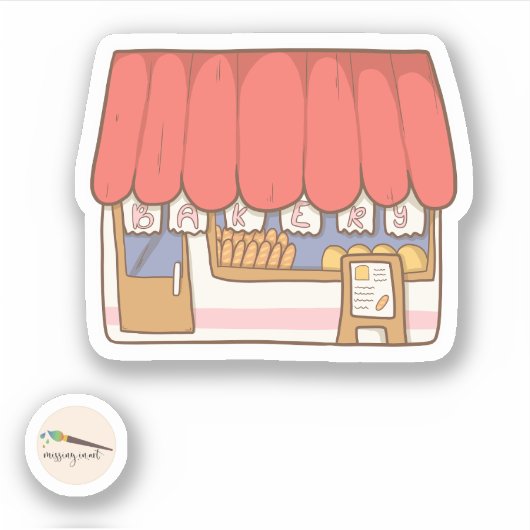 Bunny's Bakery Collectie - De bakkerij Sticker (Voorkant)