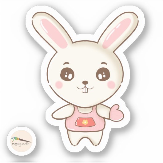 Bunny's Bakery Collectie - Mrs Bunny Sticker (Voorkant)
