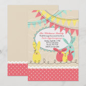 Bunny's Celebration Easter Uitnodiging (Voorkant / Achterkant)