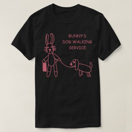 Bunnys Dog Walking Service T-shirt (Design voorkant)