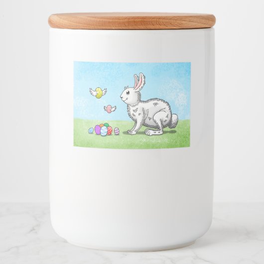 Bunny's Easter Eggs Voedselcontainer Etiket (Voorkant)