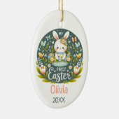 Bunny's eerste paasviering - gepersonaliseerd keramisch ornament (Rechts)