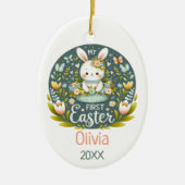 Bunny's eerste paasviering - gepersonaliseerd keramisch ornament (Voorkant)