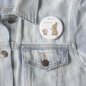 Bunny's eerste tandenfeest ronde button 5,7 cm (In situ)