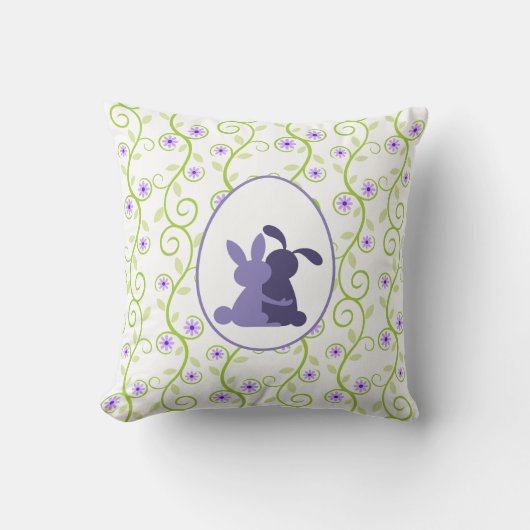 Bunny's Embrace Spring Floral Kussen (Voorkant)