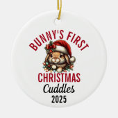 Bunny's First Christmas 2025 Keramisch Ornament (Voorkant)