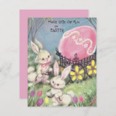  Bunny's grote paaseieren Feestdagenkaart (Voorkant / Achterkant)