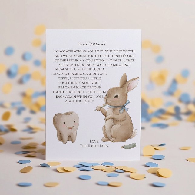 Bunny's jongen Eerste Tand Fairy Letter (Creator heeft geüpload)
