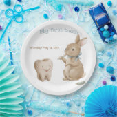 Bunny's jongen Eerste Tand Party Papieren Bordje (Feest)