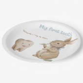 Bunny's jongen Eerste Tand Party Papieren Bordje (Gekanteld)