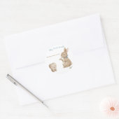 Bunny's jongen Eerste Tand Party Ronde Sticker (Envelop)