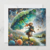Bunny's regenachtige dag Serenade Pasen Feestdagenkaart (Voorkant)