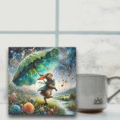 Bunny's regenachtige dag Serenade Pasen Feestdagenkaart