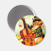 Bunny's spelen met Violin Easter Greeting Magneet (Voorkant / Achterkant)
