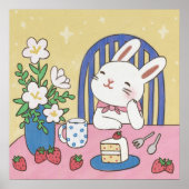 Bunny's Tea Time Illustration Poster (Voorkant)