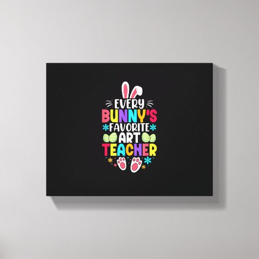 Bunny's Teacher Easter Thema Kleurrijk ontwerp Canvas Afdruk (Voorkant)