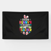 Bunny's Teacher Easter Thema Kleurrijk ontwerp Spandoek (Horizontaal)