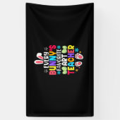 Bunny's Teacher Easter Thema Kleurrijk ontwerp Spandoek (Verticaal)