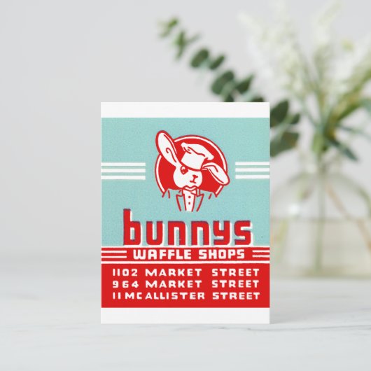 Bunnys Waffle Shops Briefkaart (Staand voorkant)