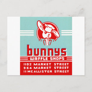 Bunnys Waffle Shops Briefkaart