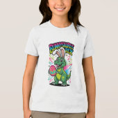 Bunnysaurus Easter Tee Dino Bunny Hybrid Holiday Tri-Blend Shirt (Voorkant)