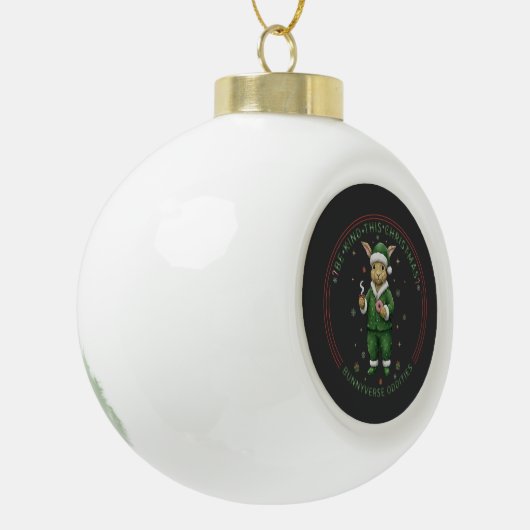 Bunnyverse christmas keramische bal ornament (Links)
