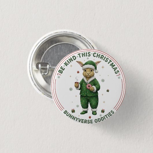 Bunnyverse christmas ronde button 3,2 cm (Voorkant /achterkant)