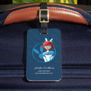 Bunnyx Blauwe Badge Bagagelabel