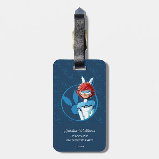 Bunnyx Blauwe Badge Bagagelabel (Achterkant verticaal)