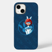 Bunnyx Blauwe Badge Case-Mate iPhone Case (Achterkant)