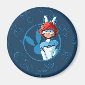 Bunnyx Blauwe Badge Magneet (Voorkant)