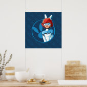 Bunnyx Blauwe Badge Poster (Keuken)