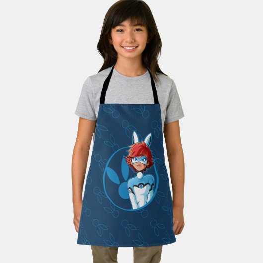 Bunnyx Blauwe Badge Schort (Insitu)