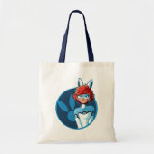 Bunnyx Blauwe Badge Tote Bag (Voorkant)