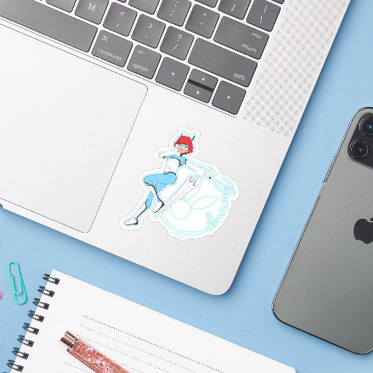 Bunnyx Graphic Sticker (Laptop met iPhone)